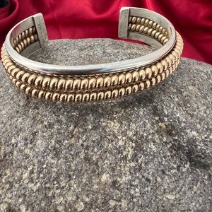 women's Tahe Navaho Sterling gold Cuff Bracelet in time for Valentines day
